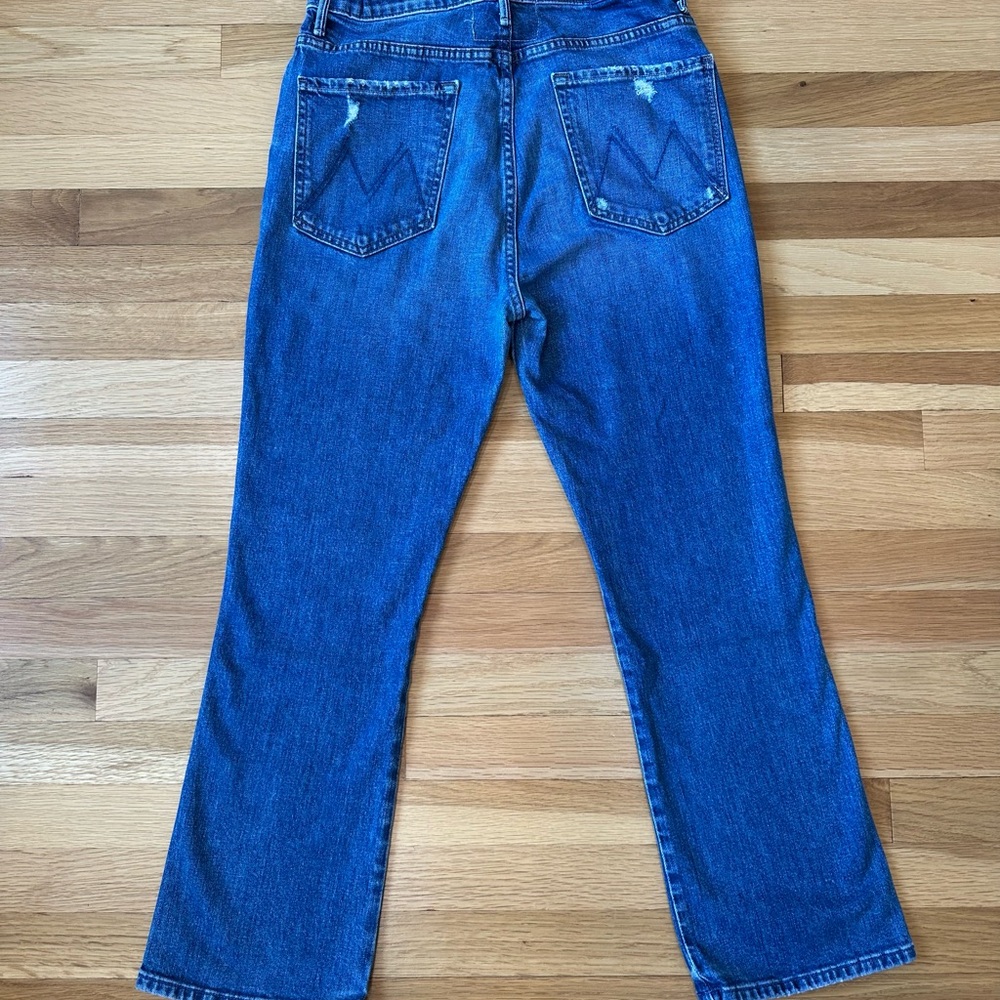 Mother high waisted "Smoking Double" ankle Jean in color Broken Record.